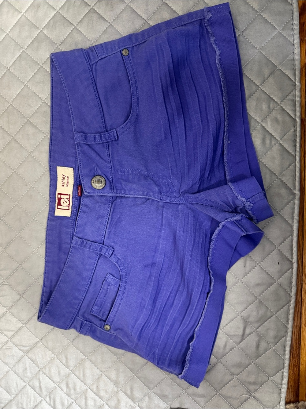 l.e.i Women's Electric Blue Denim Shorties